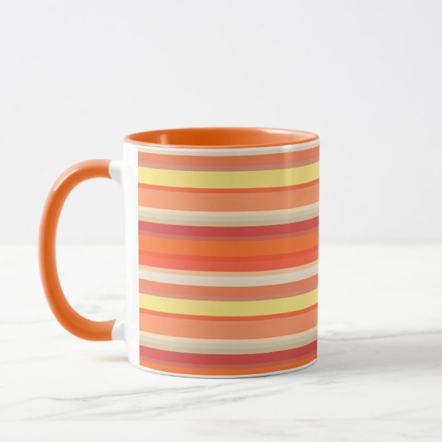 Caneca Listras vermelhas laranja-brancas (Esquerda)