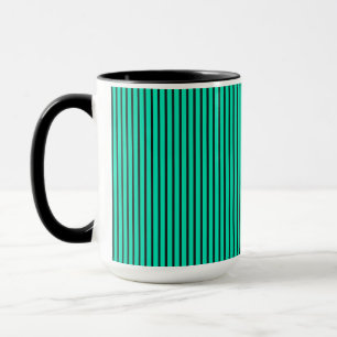 Caneca Listras verticais em azul verde padrão