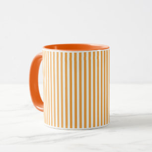 Caneca Listras Verticais Laranja e Branco Ensolarado Esté