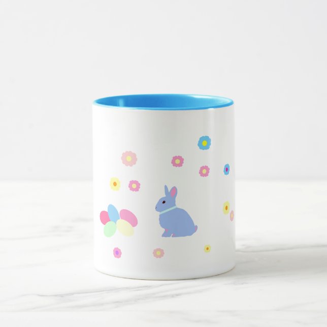 Caneca Little Blue Bunny Rabbit Kids Easter Mug (Centro)