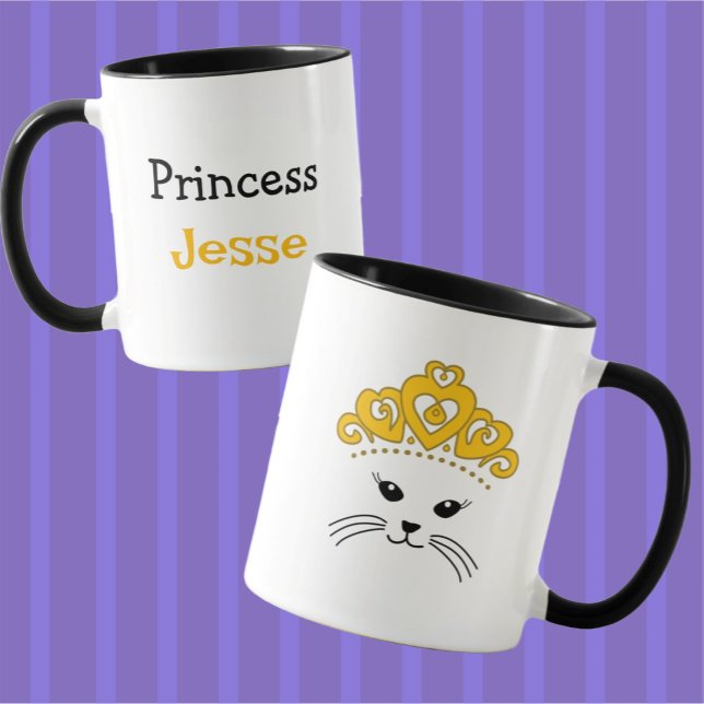 Caneca Little Cat Princess Personalizável (Criador carregado)