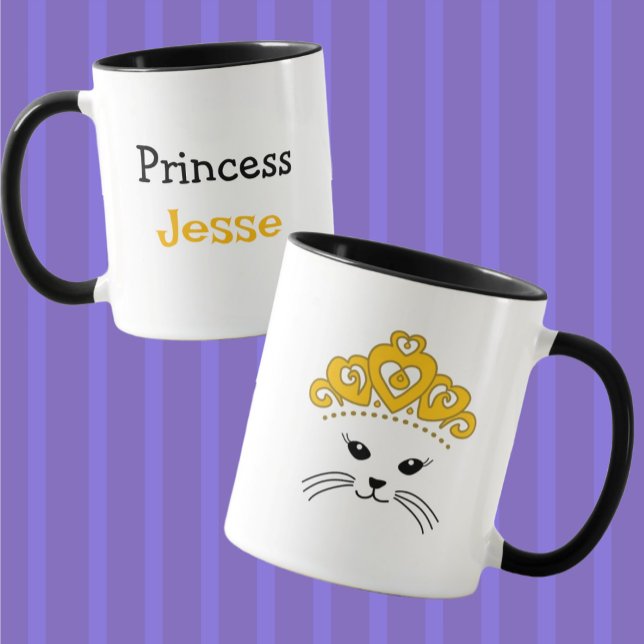 Caneca Little Cat Princess Personalizável (Criador carregado)