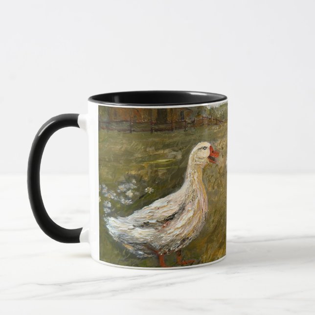 Caneca Little Chat: Whimsical Christmas Farm Animal (Esquerda)
