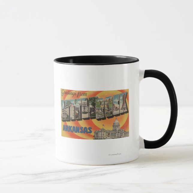 Caneca Little Rock, Arkansas - Cenas de Letra Grandes (Direita)
