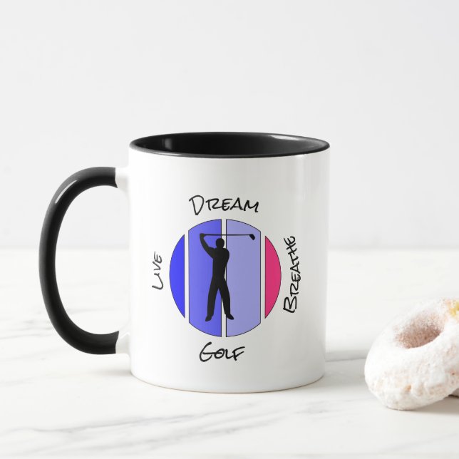 Caneca Live, dream, breathe golf (Com Donut)