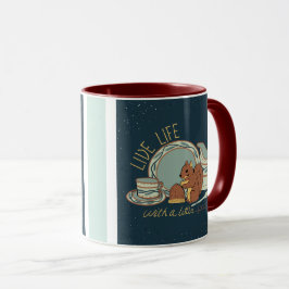 Caneca Live Life with Spice em Azul/Garnet