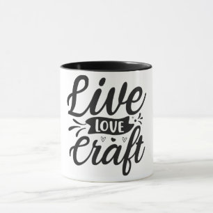 Caneca Live, Love, Artesanato-Mug