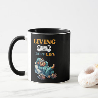 Caneca "Living The Ruff Life" Yorkie 11oz Coffee Mug