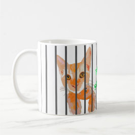Caneca livre do gato do gatinho da cadeia do