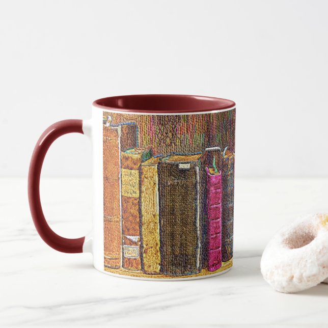 Caneca Livro Antigo de Leather-Bound Mug (Com Donut)