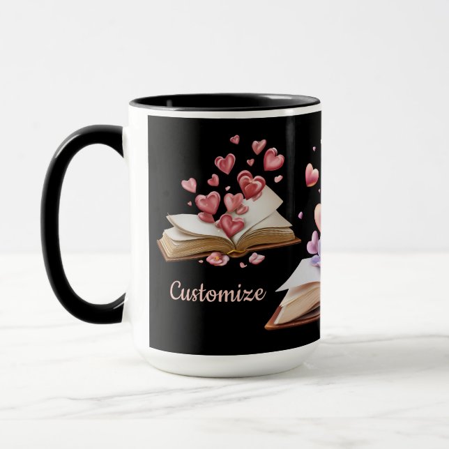 Caneca Livro de Corações Preto (Esquerda)