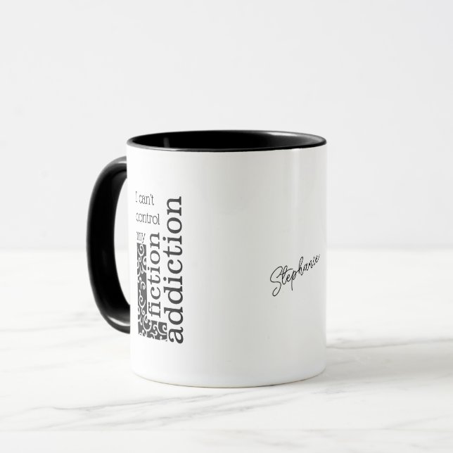 Caneca Livro lança Vício de Ficção de Leitores Bibliófilo (Frente Esquerda)