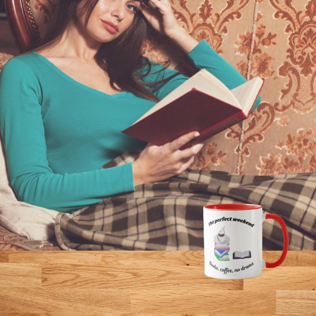 Caneca Livros de fim de semana perfeitos, café sem drama (Criador carregado)