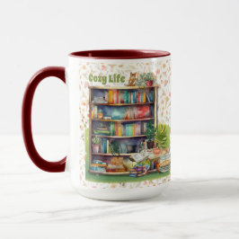 Caneca Livros e Adolescentes de Gato Aposentadoria de Ani