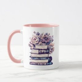 Caneca Livros e Rosas Antigos Personalizados