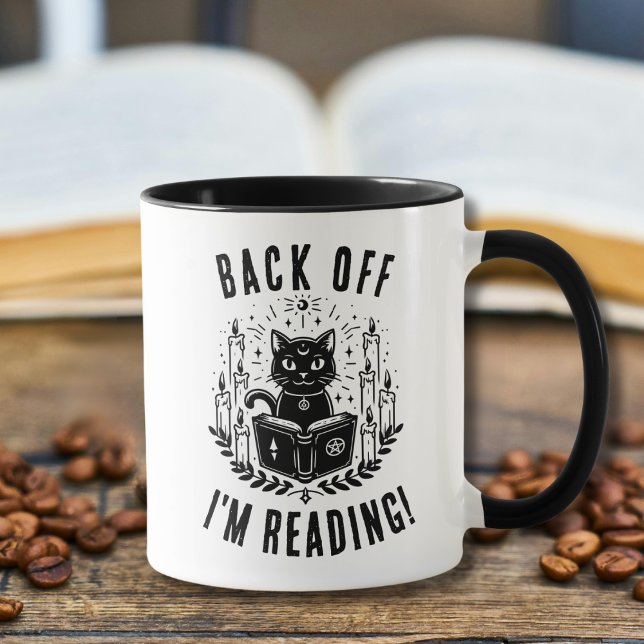 Caneca Livros engraçados recuam Estou lendo (Criador carregado)