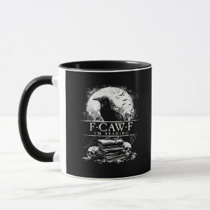 Caneca Livros F-Caw-F Engraçados Caveiras Gótico