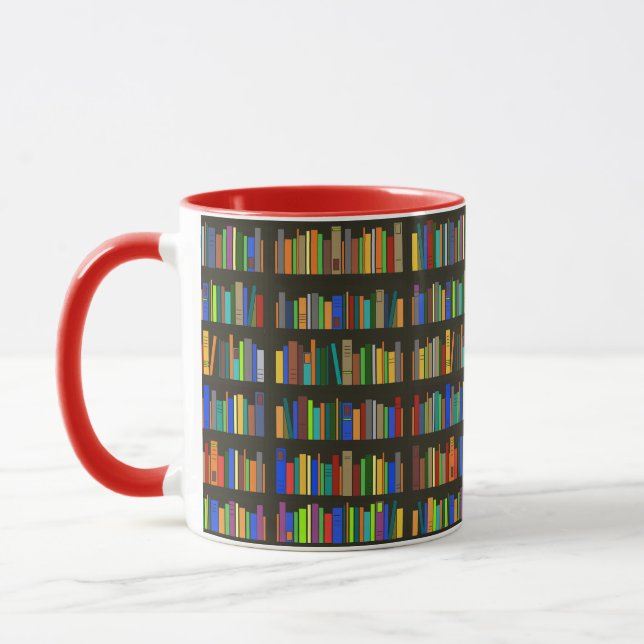Caneca Livros Prateleiras de Design de café Mug (Esquerda)