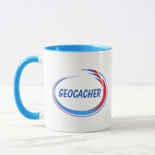 Caneca Lixeira Vermelha e Azul Geocacher