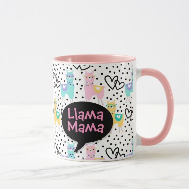 Caneca Llama Mama, Mug, Dia de as mães, Presente (Direita)