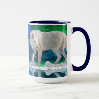 Caneca Lobo Ártico, Aurora e Snow Willife Coffee Mug