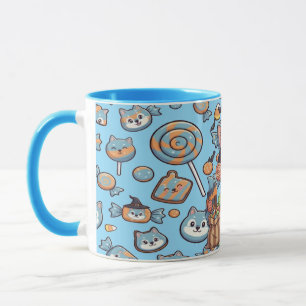 Caneca Lobo Bonito com Docinho para o Dia das Bruxas