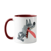 Lobo de Cartoon Animado e Bonito