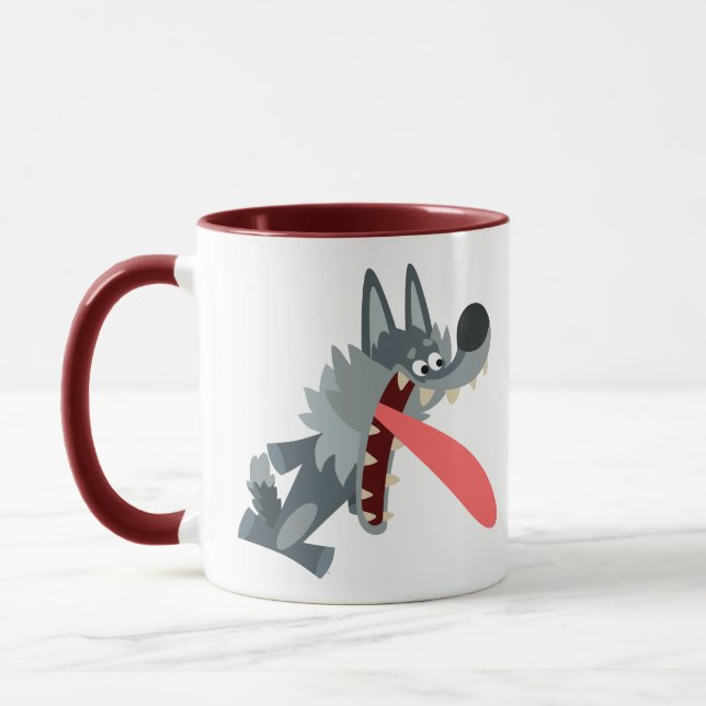 Caneca Lobo de Cartoon Animado e Bonito (Esquerda)