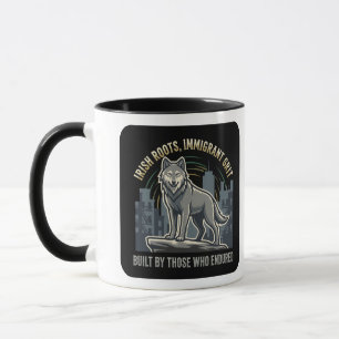 Caneca Lobo de Raízes Irlandesas e Garra de Imigrante
