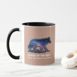 Caneca Lobo Galáxia Silhueta Solitária (Ecos da noite)