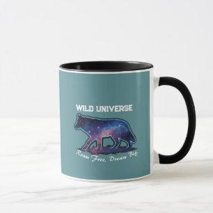 Caneca Lobo Galáxia Silhueta Solitária (universo selvagem