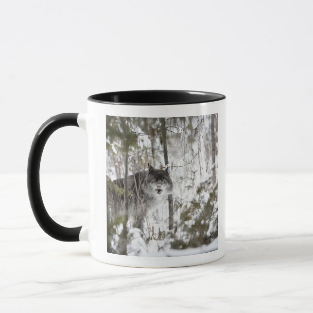 Caneca Lobo na floresta no inverno (Esquerda)