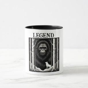 Caneca Lobo-Pé-Grande e Branco na Floresta Birmanesa