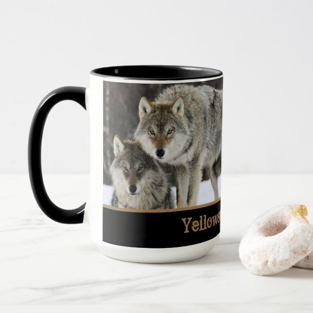 Caneca Lobos Yellowstone Coffee Mug Dois Tons (Com Donut)