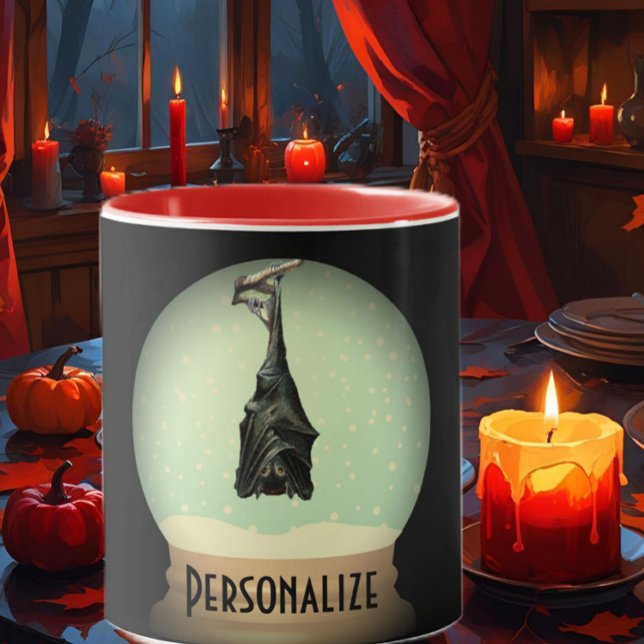 Caneca Lóbulo preto da neve do morcego (Criador carregado)