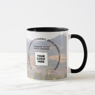 Caneca Local da Conferência de Negócios Foto Logotipo Per