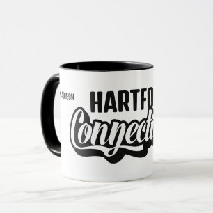 Caneca Localização e Nome Personalizados Connecticut