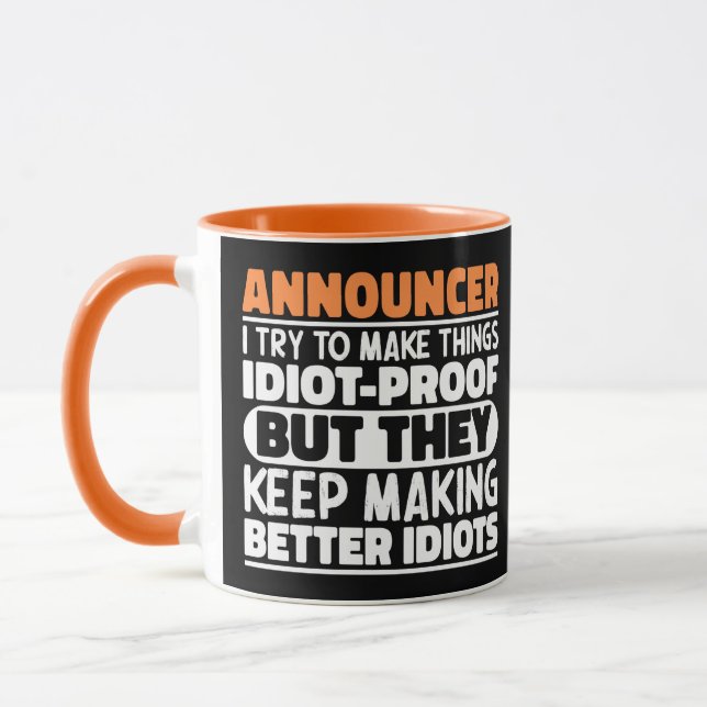 Caneca Locutor Eu Tento Fazer As Coisas Ditados Engraçado (Esquerda)
