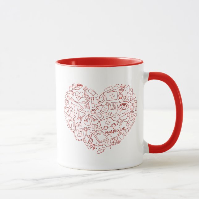 Caneca Logotipo central tirado mão do Doodle (Direita)