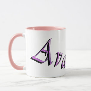 Caneca Logotipo conhecido roxo cor-de-rosa de Ava,