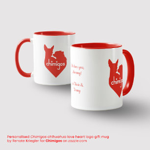 Caneca Logotipo Coração de Amor Personalizado Chimigos Ch