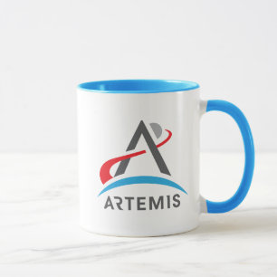 Caneca Logotipo da NASA Artemis - Urano Azul/Branco