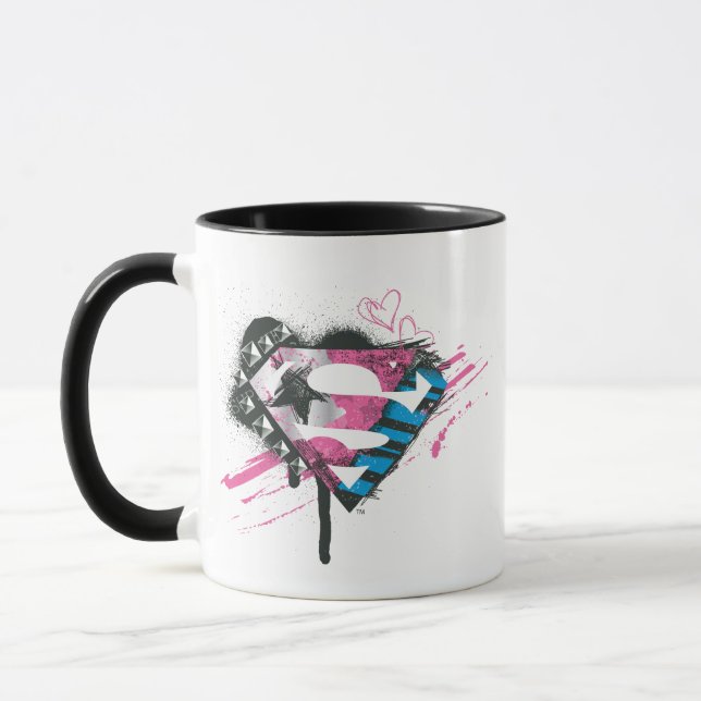 Caneca Logotipo da Supergirl Hearts (Esquerda)