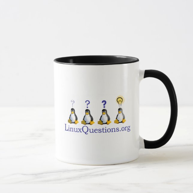 Caneca Logotipo das perguntas de Linux (Direita)