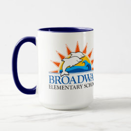 Caneca Logotipo de Cor da Escola Elementar da Broadway Mu
