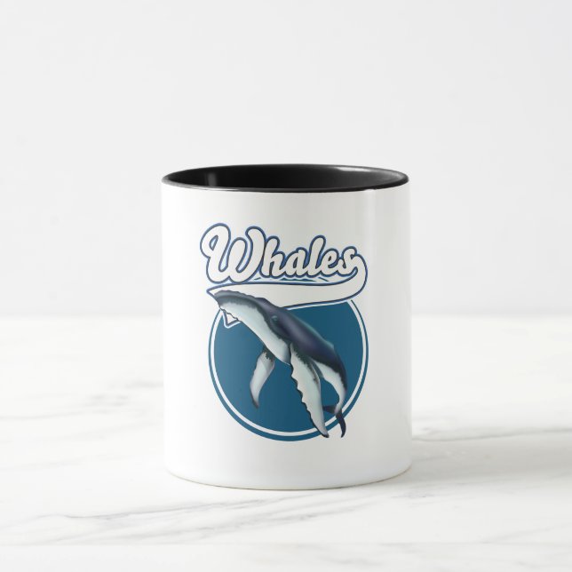 Caneca logotipo de desenho de baleia (Centro)