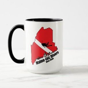 Caneca Logotipo de encapsulamento Maineiac Divers Sillhou