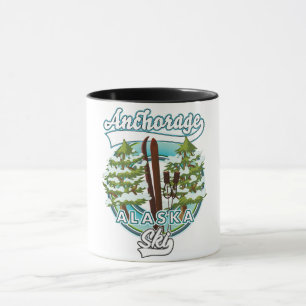 Caneca logotipo de esqui de Anchorage Alaska