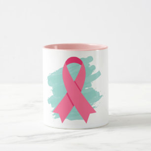Caneca Logotipo de fita rosa de consciência do Cancer da