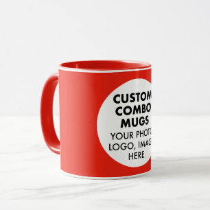 Caneca Logotipo de Foto de Moldura Redonda Combo Personal